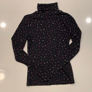 Levi's Black Floral Turtleneck Top